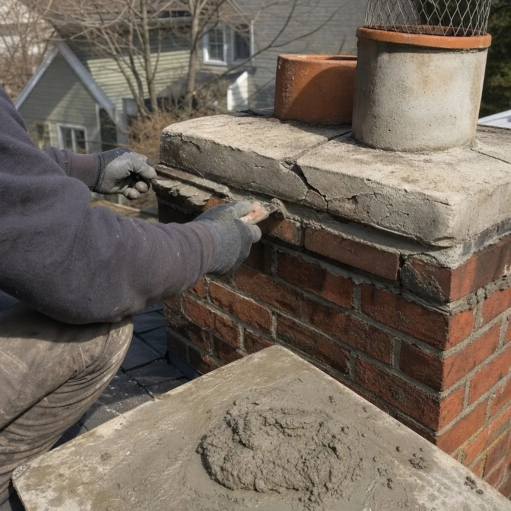 Step 3: The camera goes down the flue.